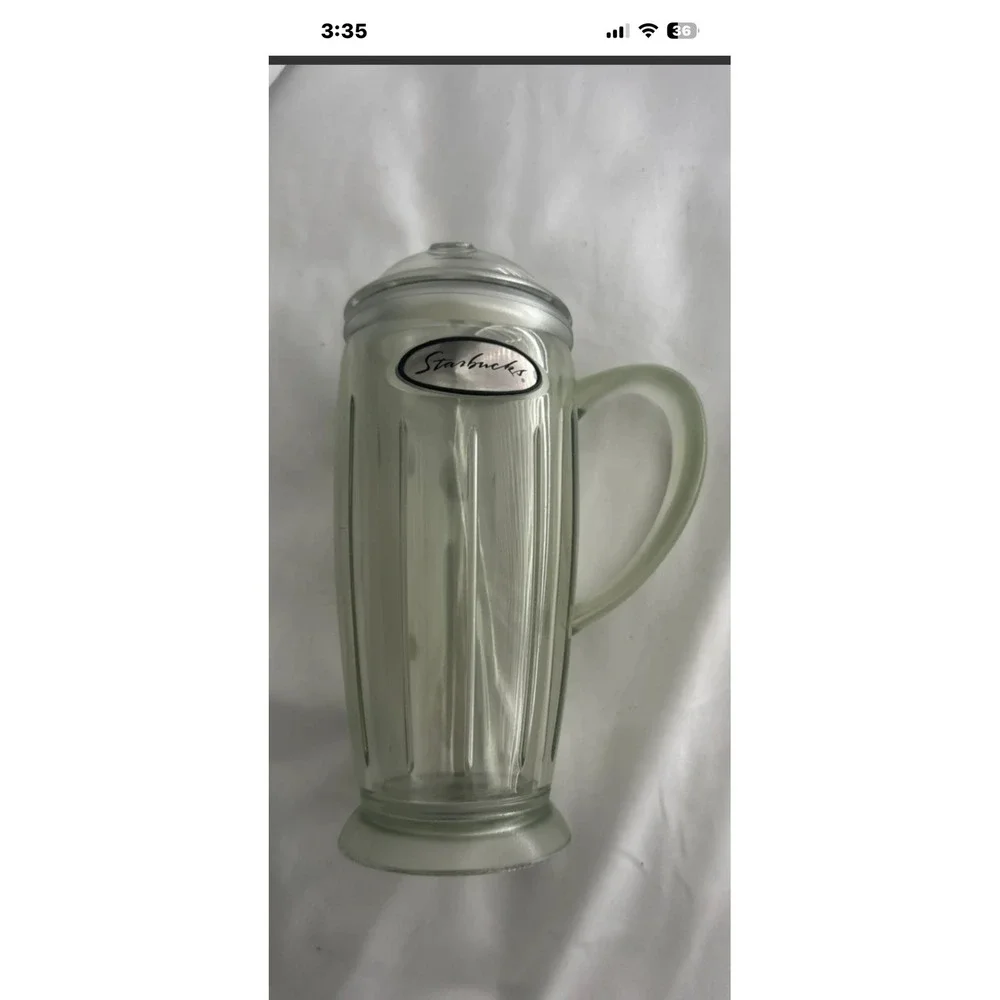 Starbucks Barista Blender Style Travel Mug green‎ Frosted Plastic Tumbler Lid